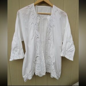 1900s Antique Vintage Cotton Blouse L